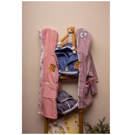 Μπουρνούζι Klotsotiras Με Κουκούλα Και Ρέλι