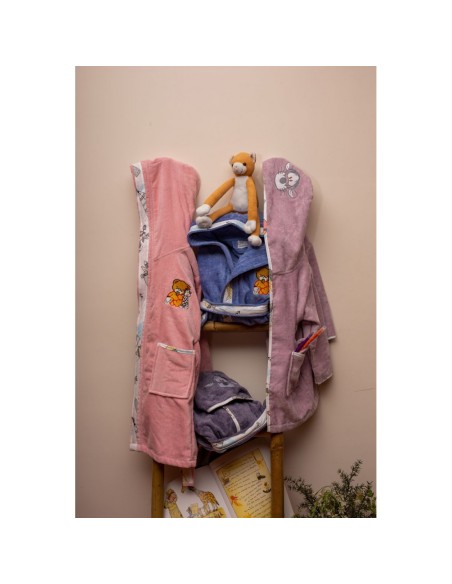 Μπουρνούζι Klotsotiras Με Κουκούλα Και Ρέλι