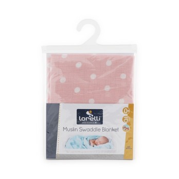 Lorelli Πάνα Φασκιώματος από Μουσελίνα 80x80cm Dots Pink 10340091903