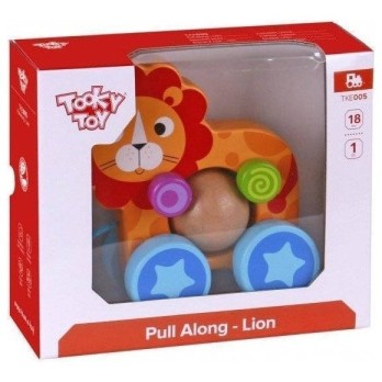 Ξύλινο Συρόμενο Παιχνίδι Λιοντάρι Tooky Toy Pull Along Lion TKE005(18+ Μηνών)
