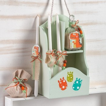 Κρεμαστή Συσκευασία Με 3 Κεριά, Σαπούνι Και Μπουκάλι Λαδιού Παρίσης Δεινόσαυρος ΖΚΡ903