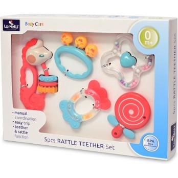 Lorelli Σετ Μασητικά & Κουδουνίστρες Rattle - Teether 5τμχ 1021075