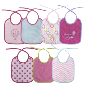 Lorelli Σαλιάρα Σετ 7 Τεμαχίων Με Κορδόνι GIRL Pink 10260200003