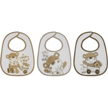 Lorelli Σαλιάρα Σετ 3 τμχ Με Velcro Beige Bear 1026010