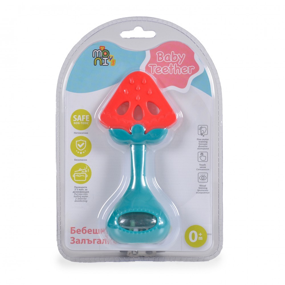 Κουδουνίστρα Μασητικό Moni Φράουλα HE0138 3800146222345 2